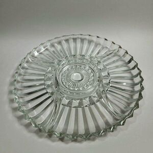 Vintage Indiana Glass 5 Section Serving Tray Plate